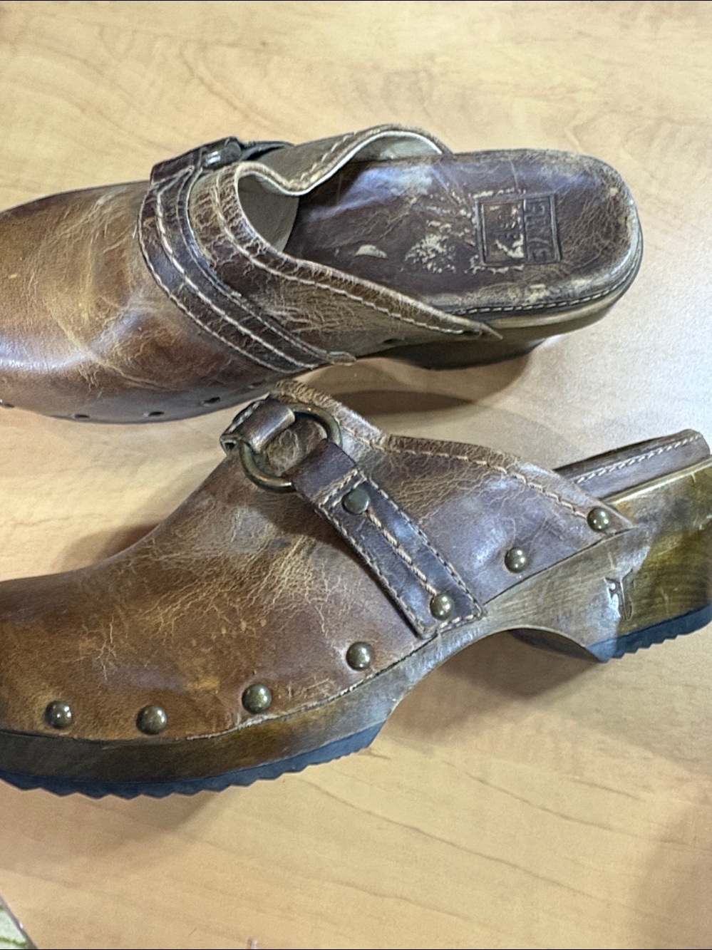 Frye leather clogs